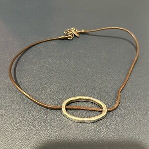 Island cowgirl leather and silver necklace